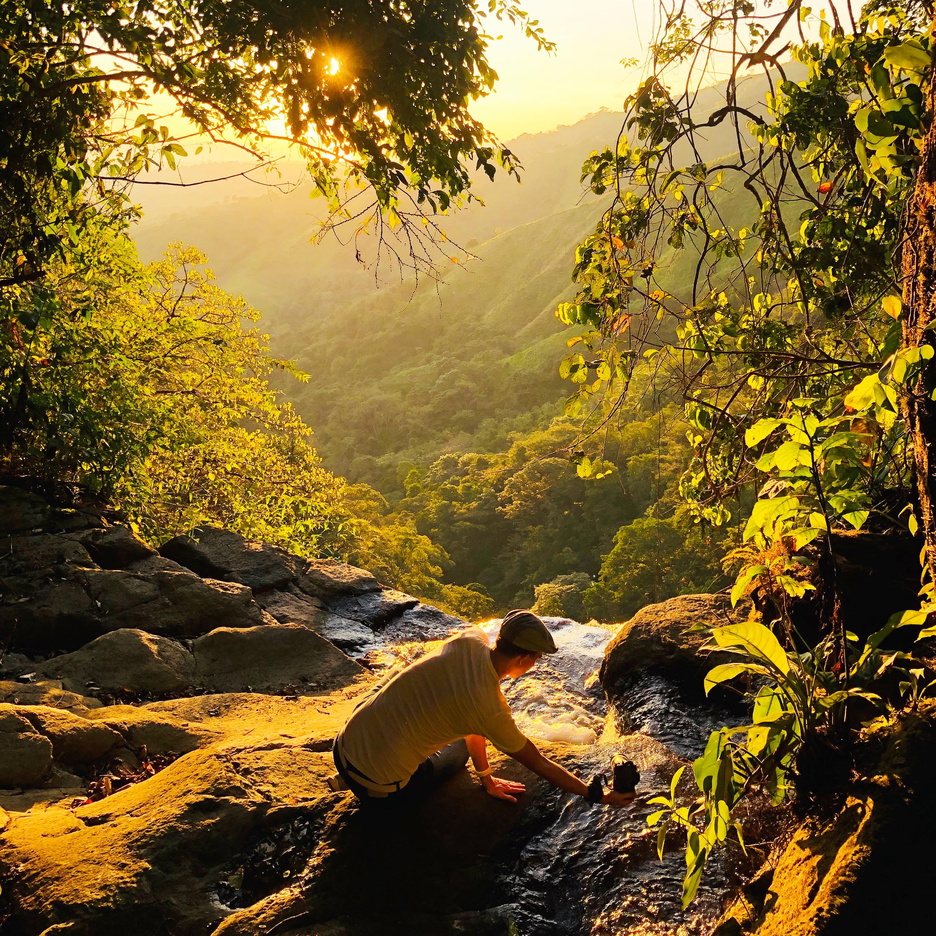 Viewpoint above a waterfall